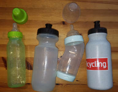 baby and cycling bottles.